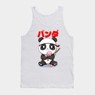 Kawaii Ninja Panda eating ice cream パンダ Tank Top